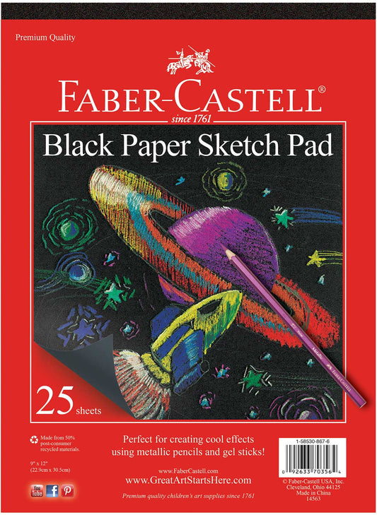 Faber-Castell Black Paper Sketch Pad 9 x 12